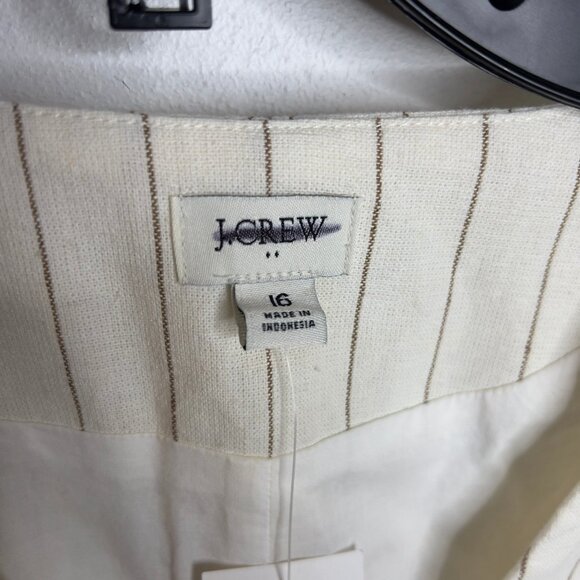 J.Crew $90 Striped Linen-Blend Vest Size 16 Ivory Camel CI314 - Picture 3 of 6